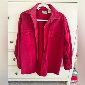 L.L. Bean Red Button-Front Jean Jacket